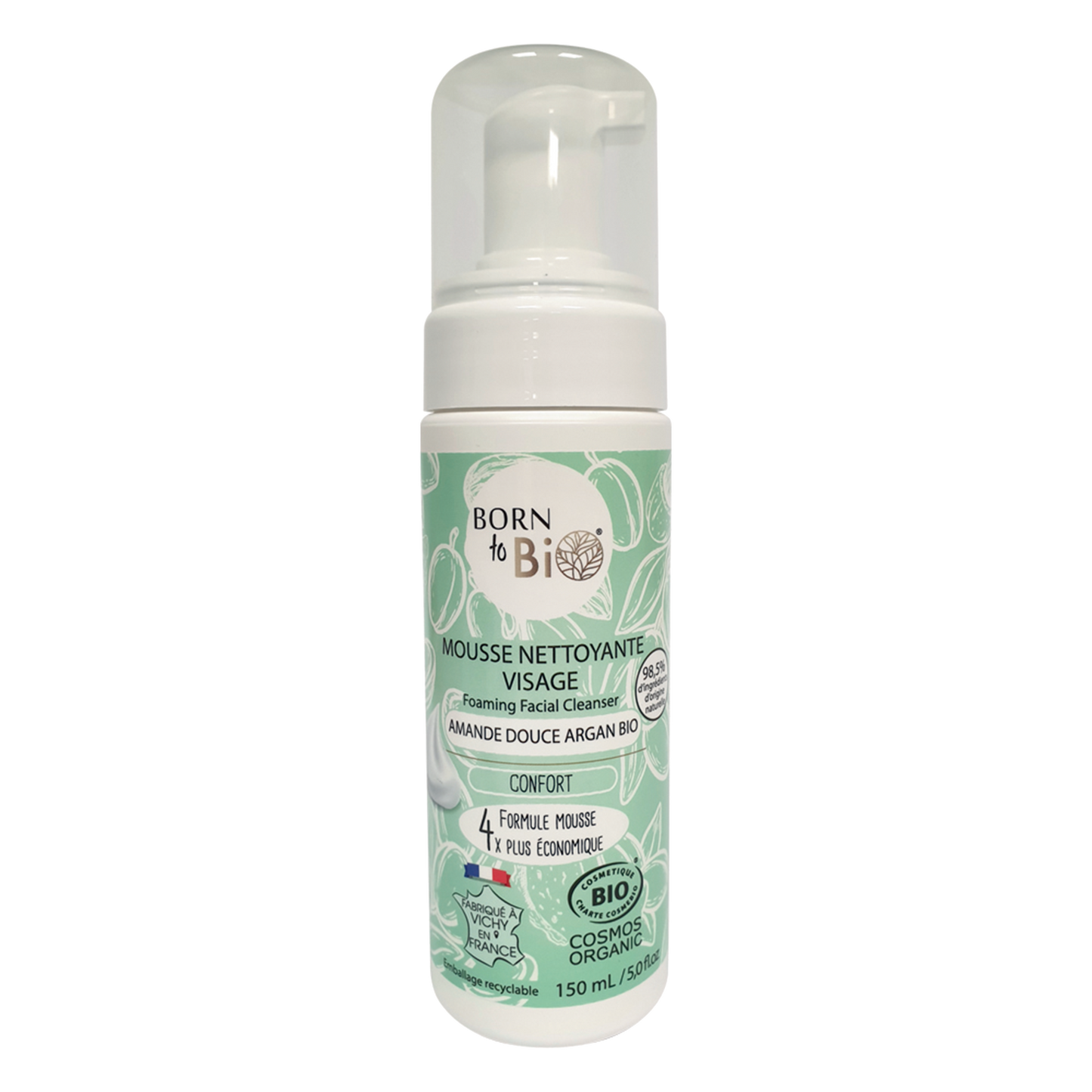 Mousse Nettoyante Visage Amande Douce Argan - bio