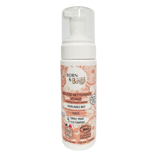 Mousse Nettoyante Visage Agrumes - Certifiée bio