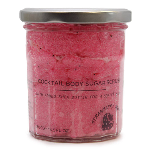 Gommage corporel au sucre parfumé - fraise/Rhum