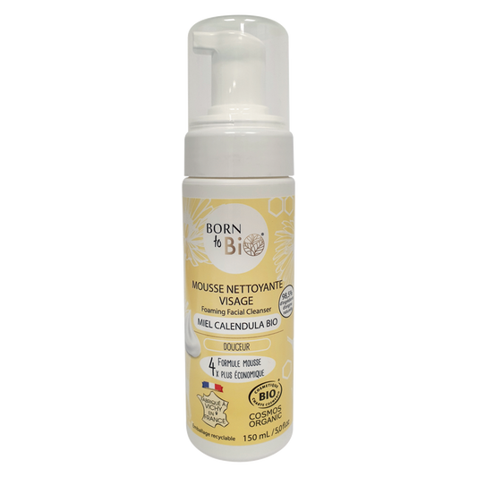 Mousse Nettoyante Visage Miel Calendula - Certifiée bio